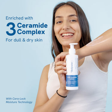 Be Bodywise 0.5% Ceramides Lotion 200ml | For Dull & Dry Skin | Strengthens Skin Barrier, Prevents Dryness & Locks In Moisture | With 3 Essential Ceramides, Hyaluronic Acid & Turmeric Extract